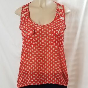 B_envied Orange Lattice Back Tank